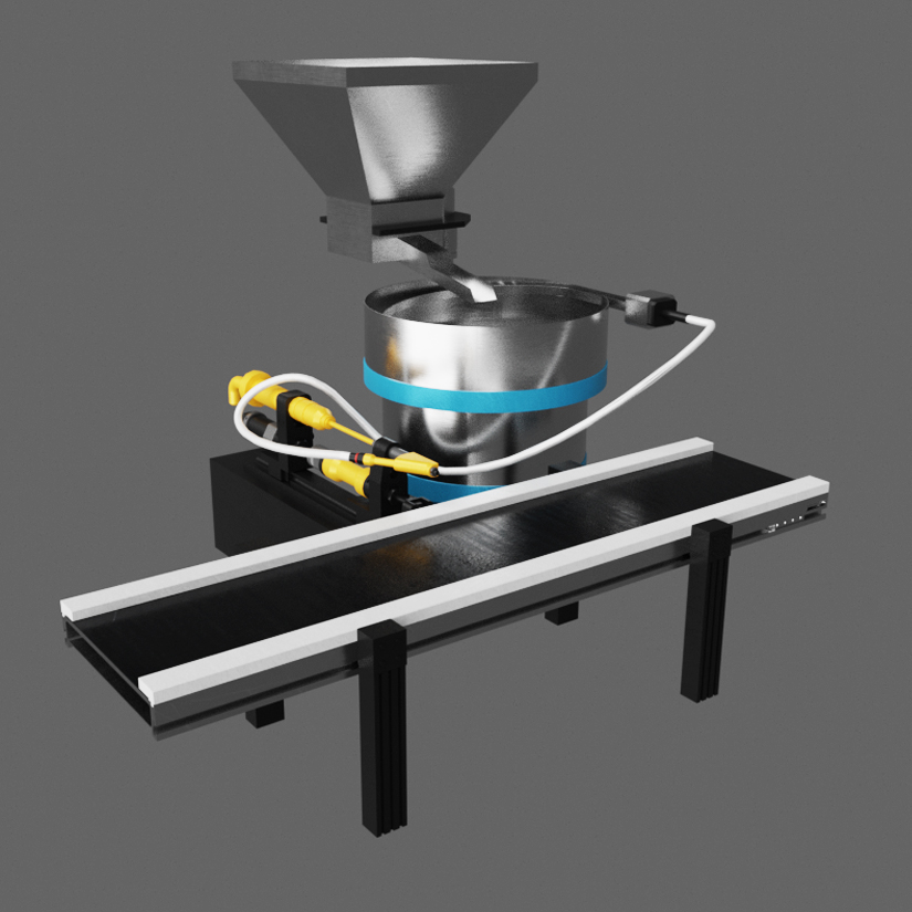 Pin insertion station rendered with PBR materials